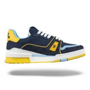 LOUIS VUITTON lv trainer navy blue and yellow