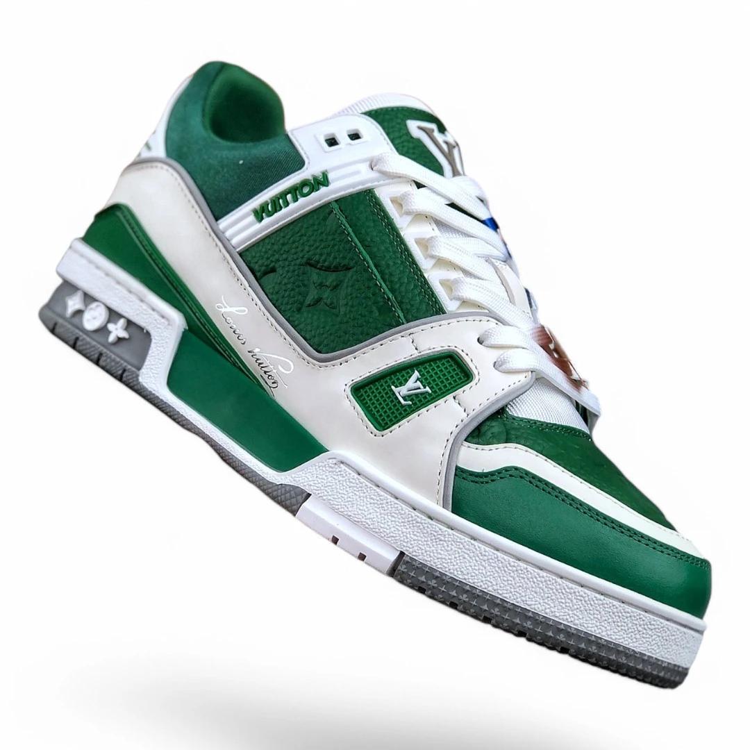 LOUIS VUITTON lv trainer green and white