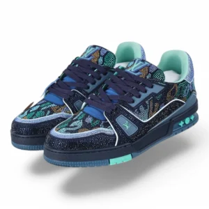 LOUIS VUITTON lv trainer strass blue and green