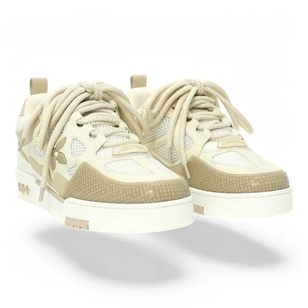 LOUIS VUITTON lv trainer mesh beige and white
