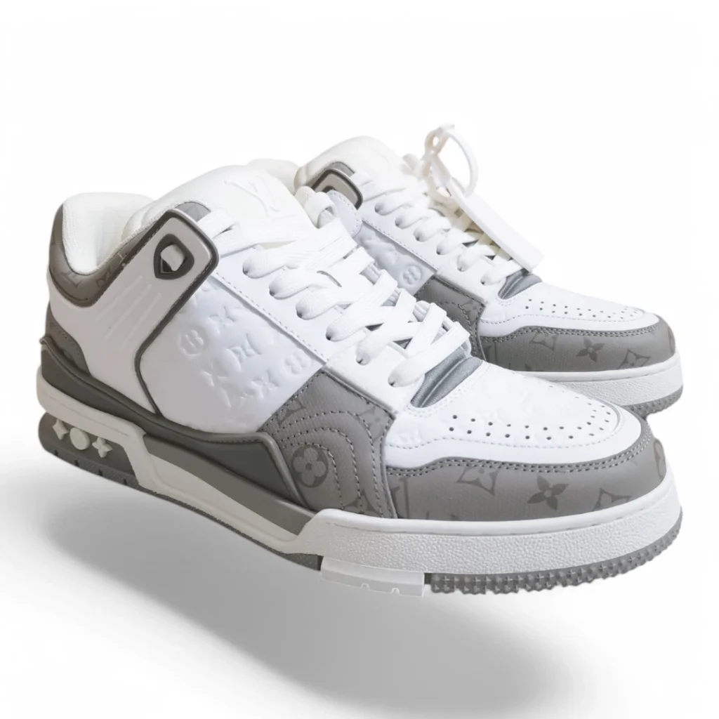 LOUIS VUITTON lv trainer grey and white