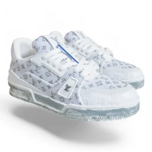 LOUIS VUITTON lv trainer white and silver