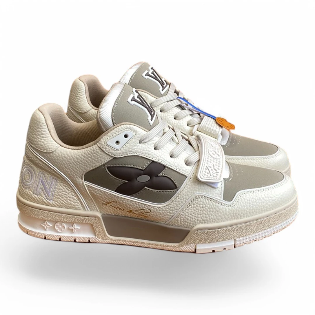 LOUIS VUITTON lv trainer x flower beige and brown