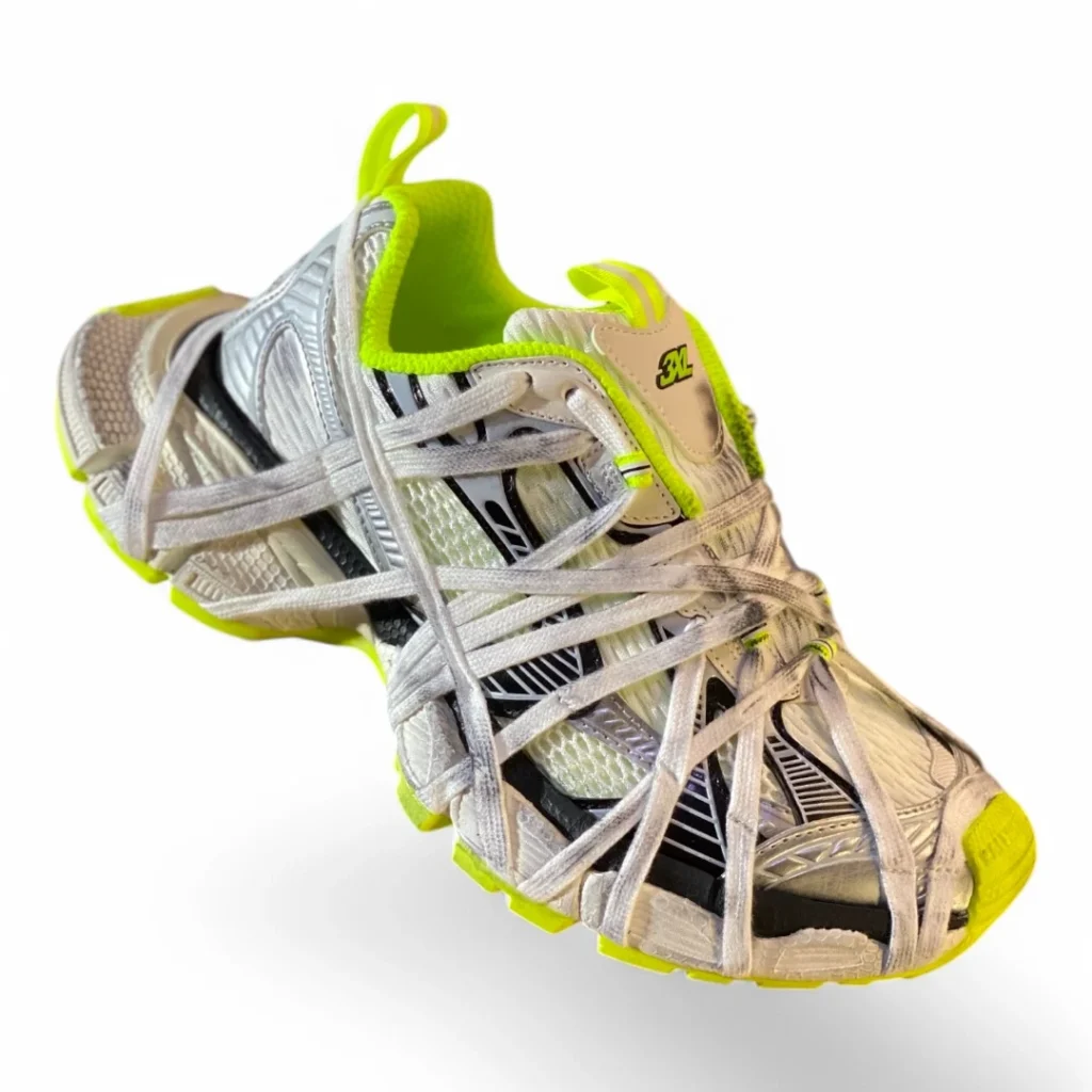 BALENCIAGA defender white and neon yellow