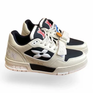 LOUIS VUITTON lv trainer x flower black and cream
