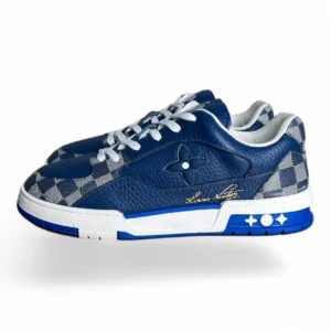 LOUIS VUITTON lv trainer monogram damier blue and white