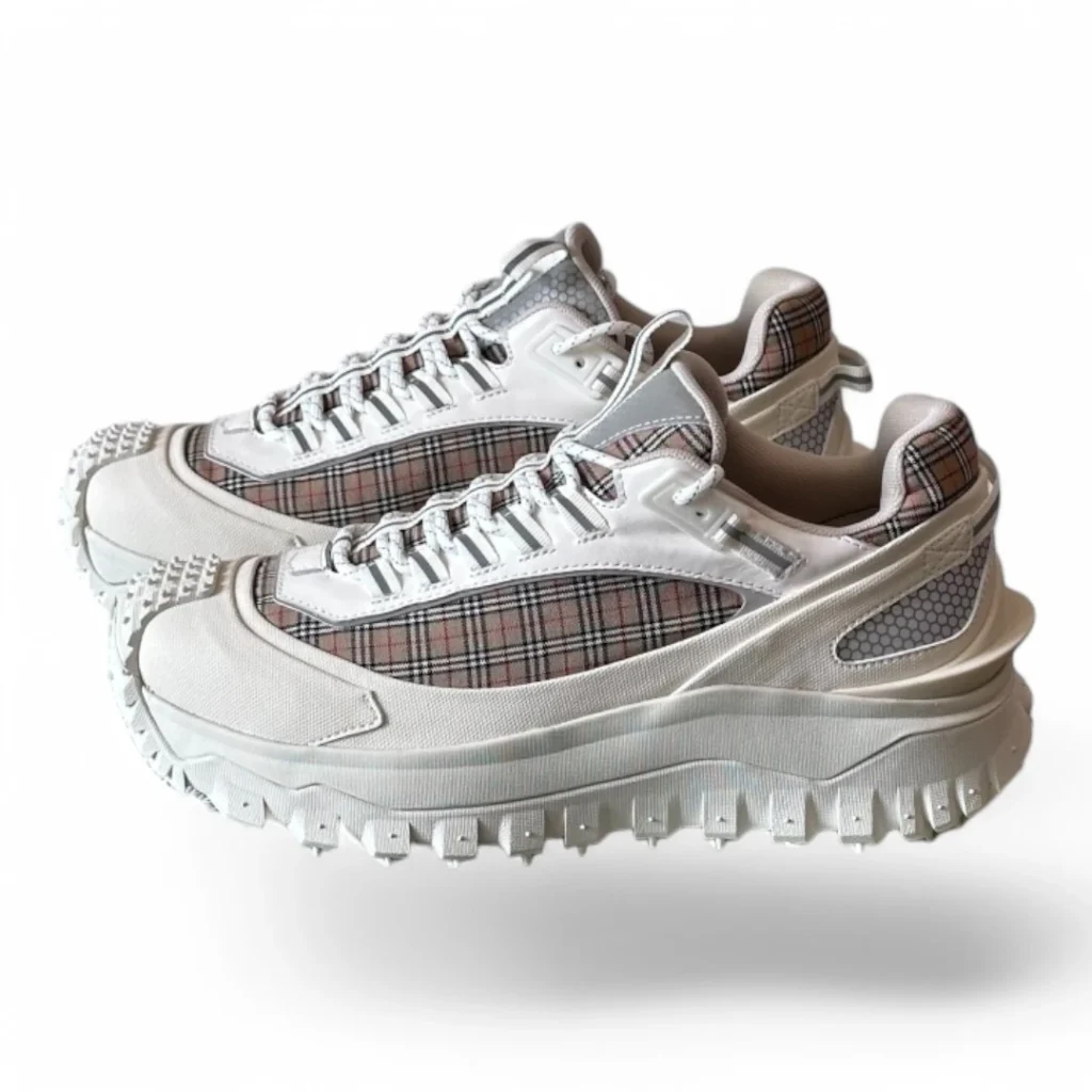 BURBERRY arthur sneaker white and pink check