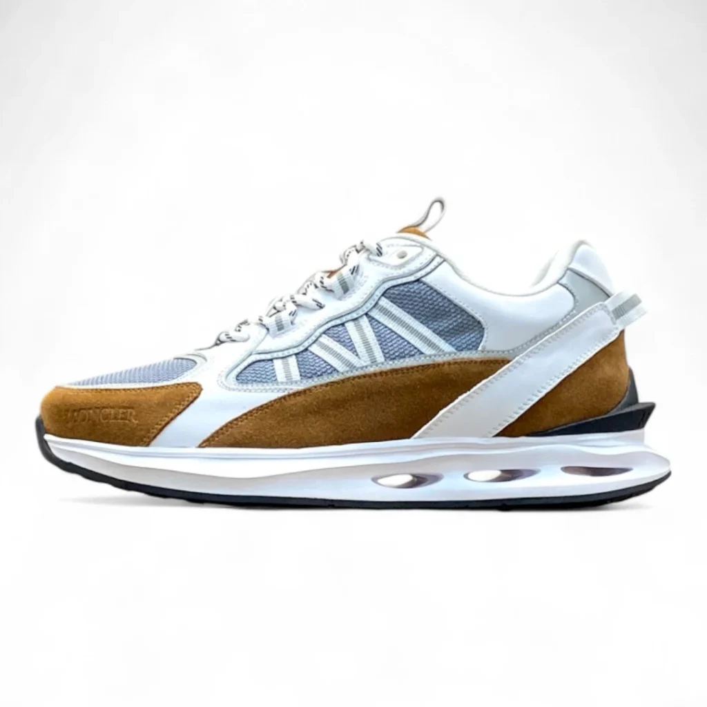 MONCLER trailgrip knit low white and brown