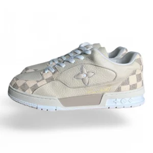 LOUIS VUITTON lv trainer monogram damier cream and white