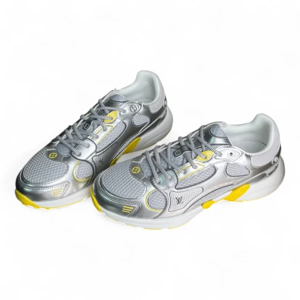 LOUIS VUITTON lv runner tatic sneaker silver and yellow