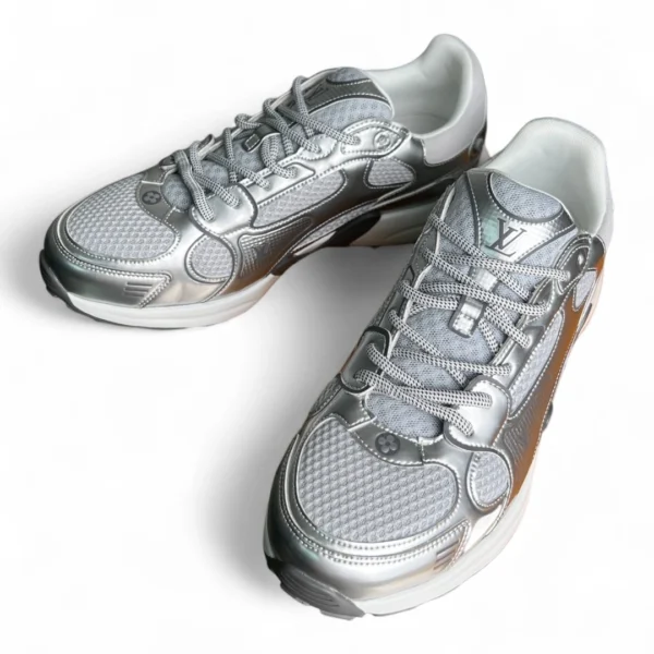 LOUIS VUITTON lv runner tatic sneaker silver and grey