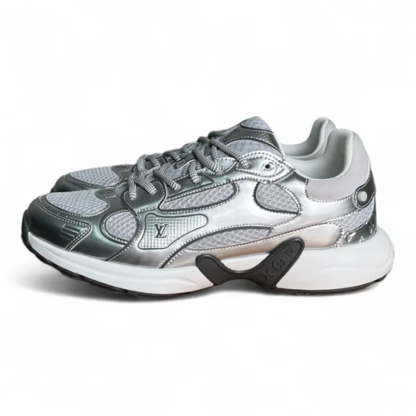 LOUIS VUITTON lv runner tatic sneaker silver and grey