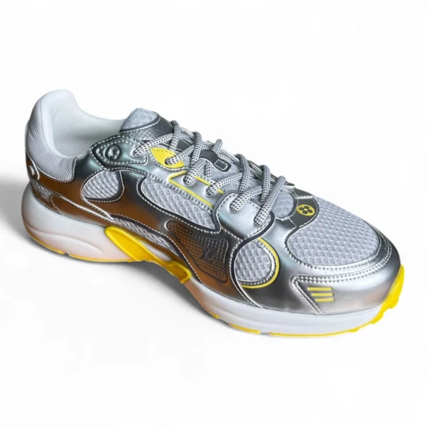 LOUIS VUITTON lv runner tatic sneaker silver and yellow