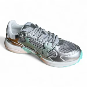 LOUIS VUITTON lv runner tatic sneaker silver and light blue
