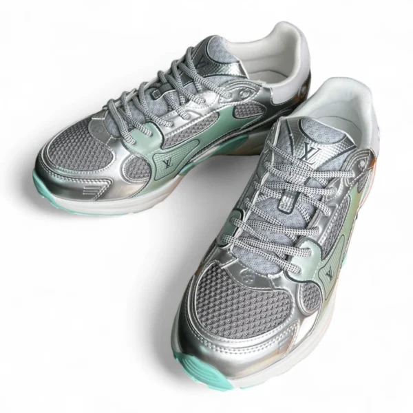 LOUIS VUITTON lv runner tatic sneaker silver and light blue