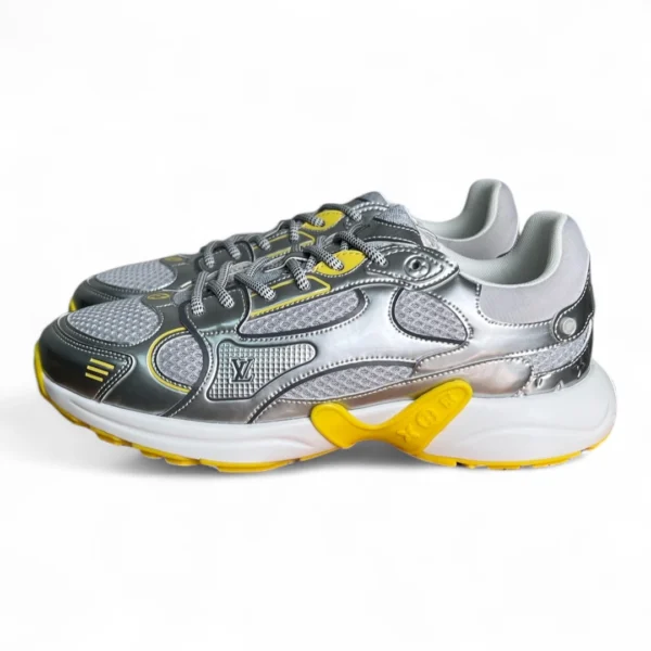 LOUIS VUITTON lv runner tatic sneaker silver and yellow