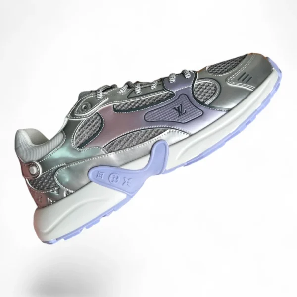 LOUIS VUITTON lv runner tatic sneaker silver and lavender