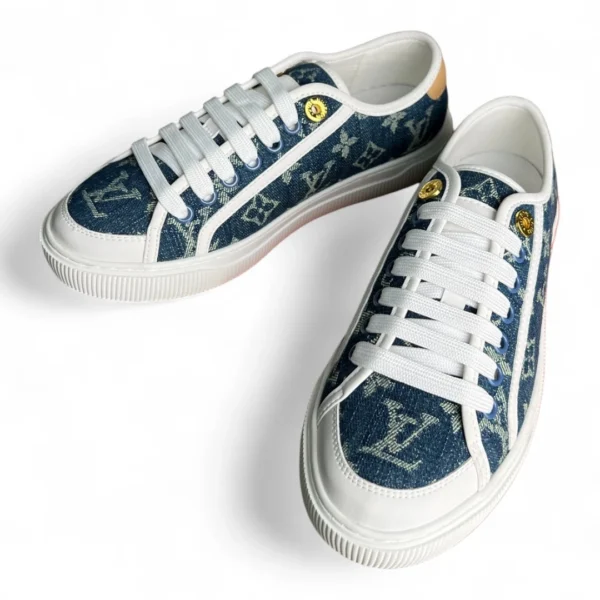 LOUIS VUITTON lv luxembourg samothrace sneaker monogram denim blue
