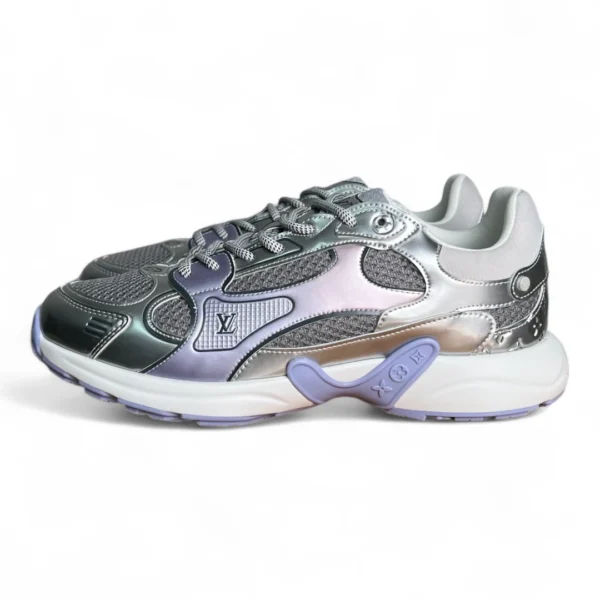 LOUIS VUITTON lv runner tatic sneaker silver and lavender