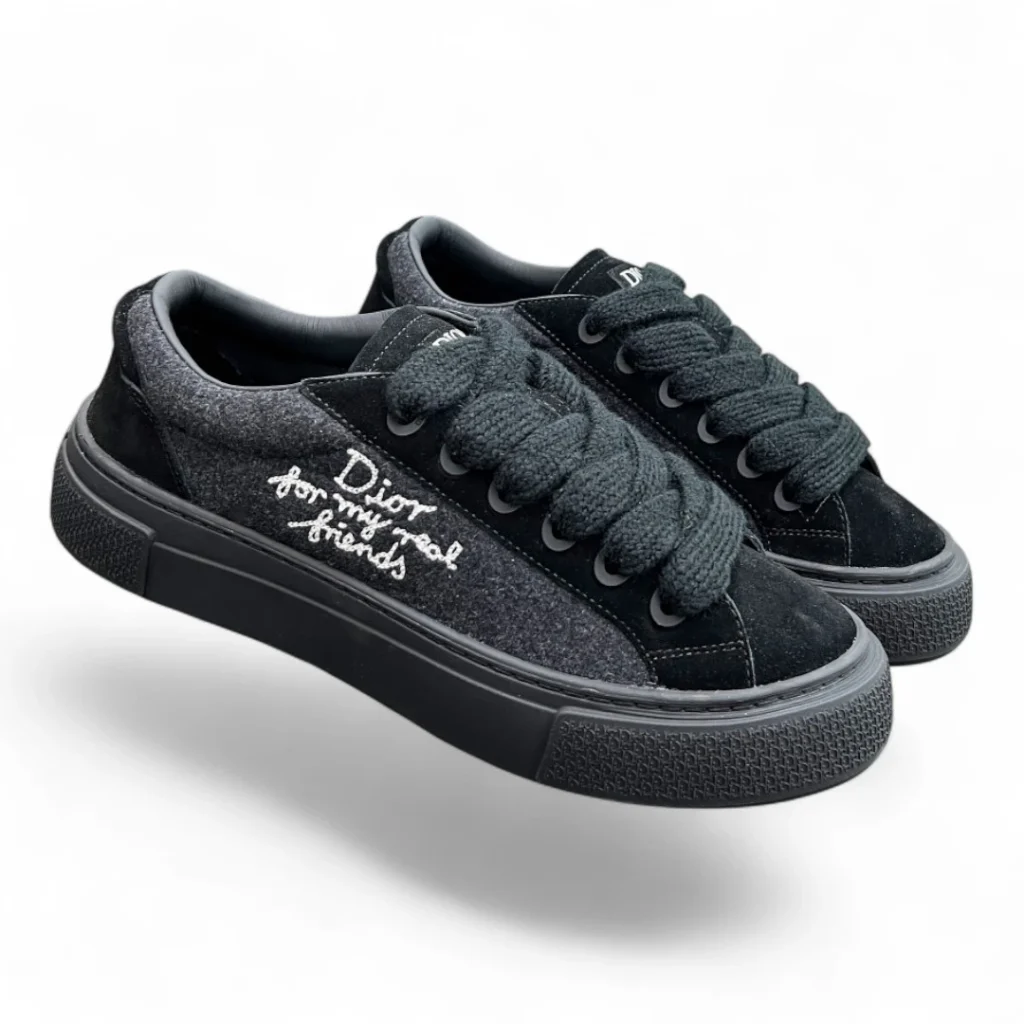 DIOR b23 low "Dior my real friends" black suede