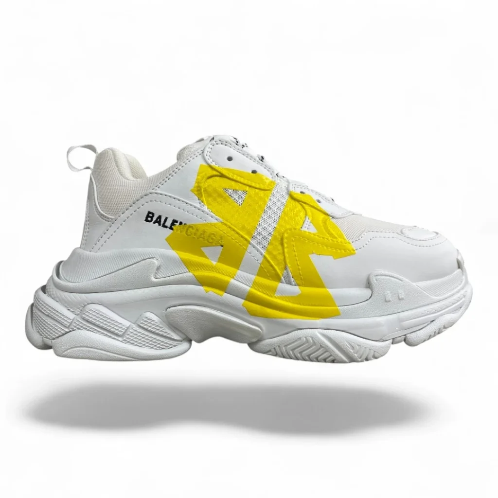 BALENCIAGA triple s tape white and yellow