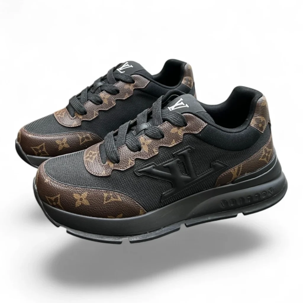 LOUIS VUITTON run away sneaker black and brown monogram