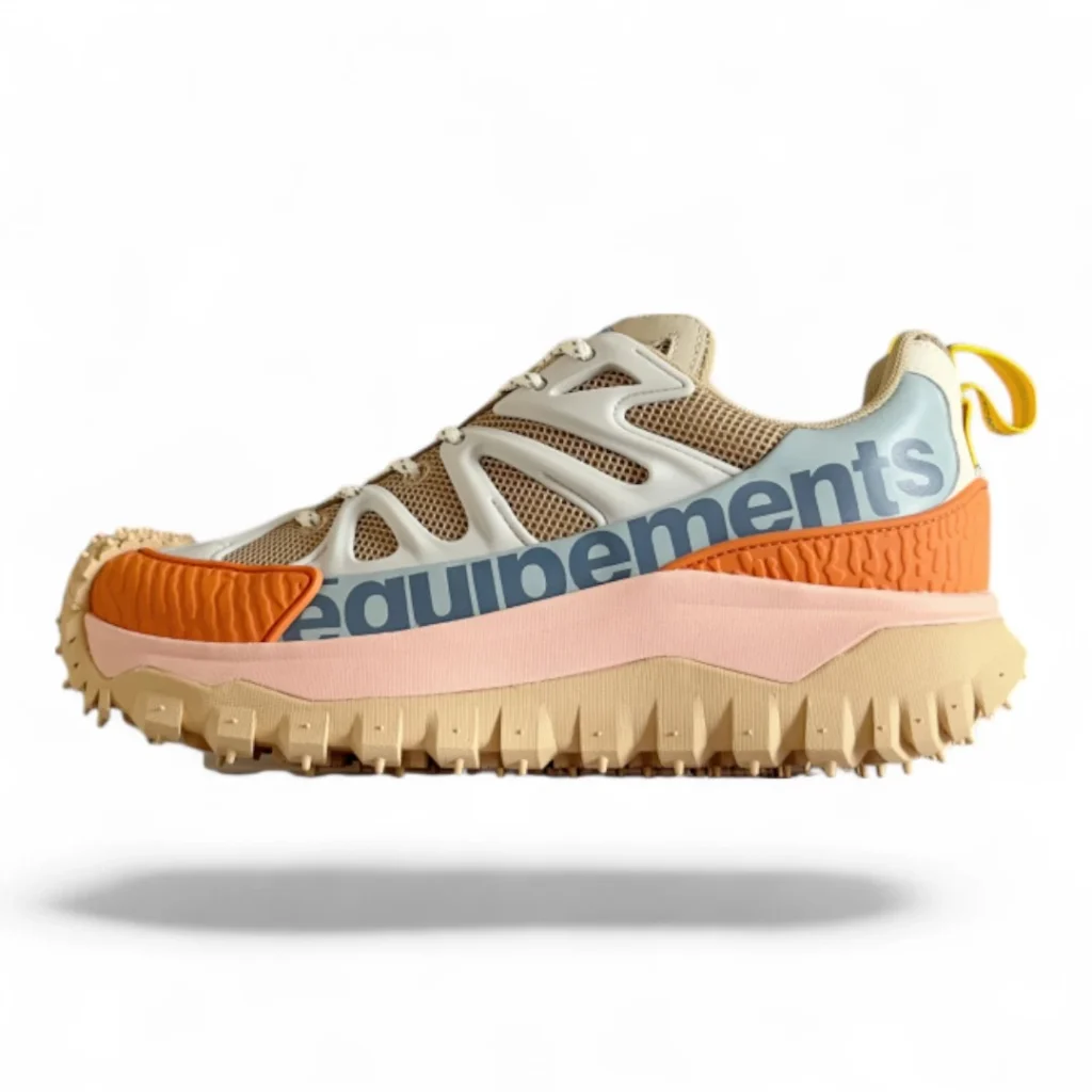 MONCLER trailgrip low top sneakers beige, orange and pink