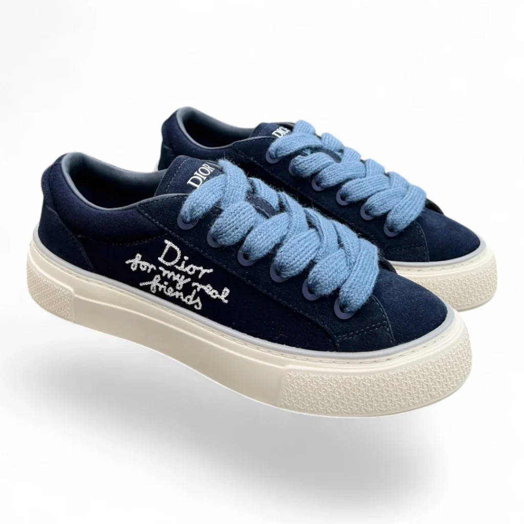 DIOR b23 low "Dior my real friends" navy suede
