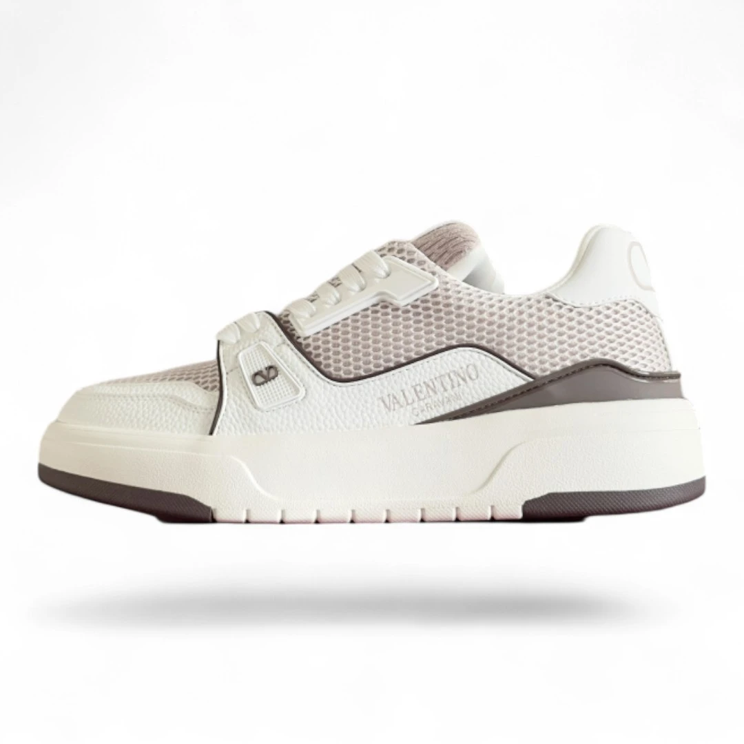 VALENTINO GARAVANI ms‑2960 low‑top trainer beige and white