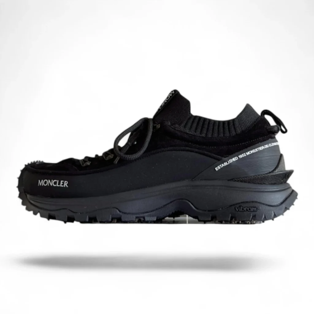MONCLER trailgrip lite3 nubuck and suede trainers black