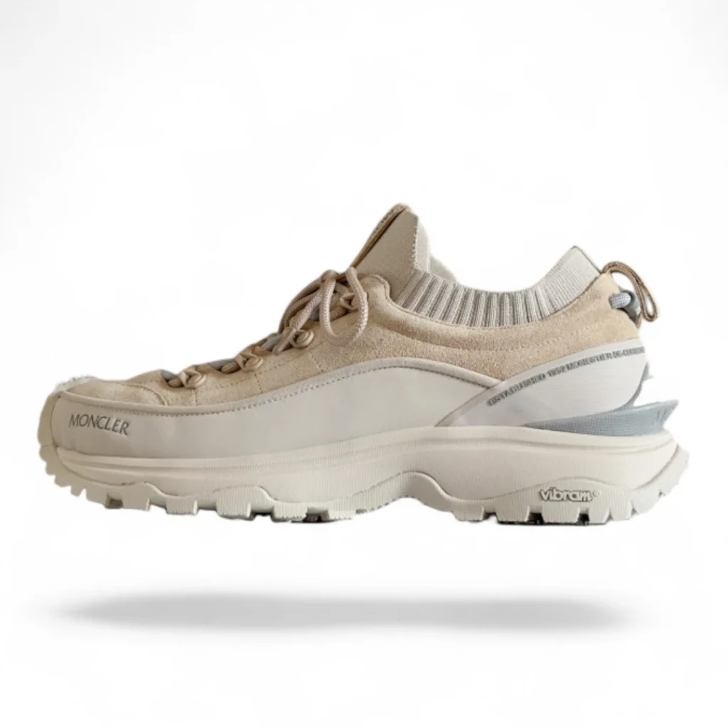 MONCLER trailgrip lite3 nubuck and suede trainers white ivory