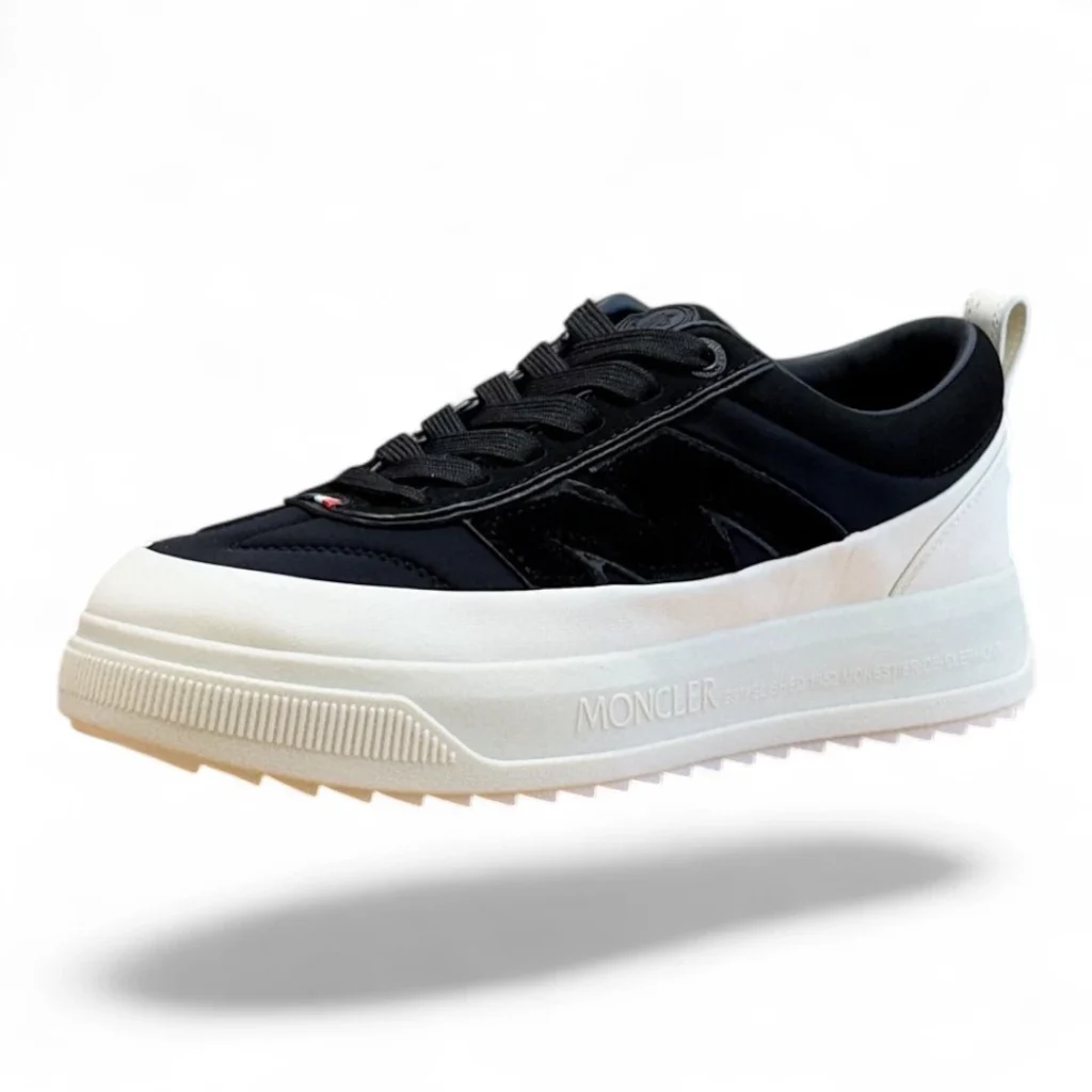 MONCLER altive nubuck and suede trainers black
