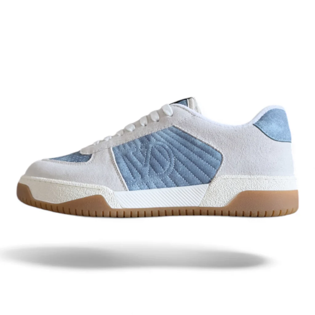 VALENTINO GARAVANI vlogo signature leather sneakers white and light blue