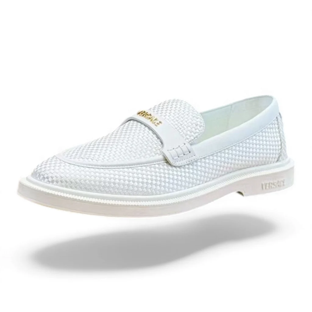 VERSACE medusa loafer navy white