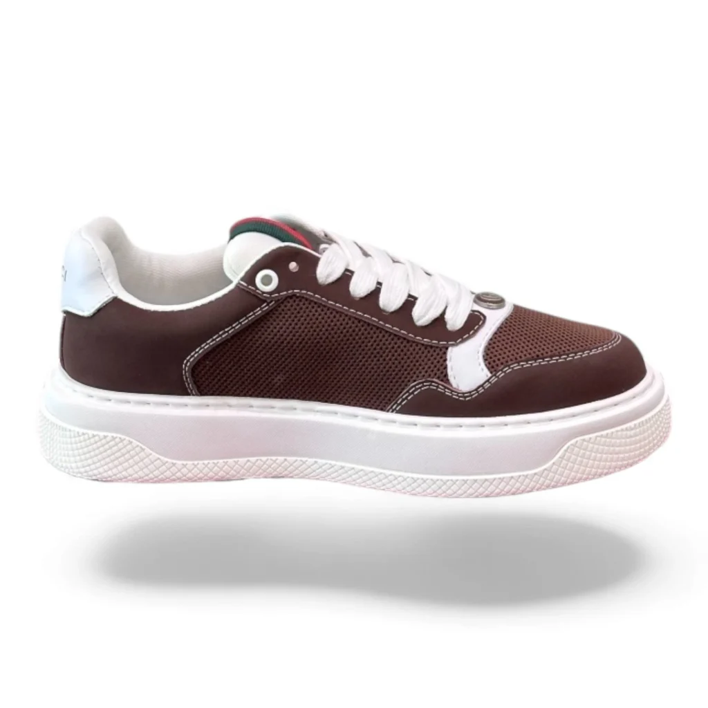 GUCCI calfskin sneakers dark brown