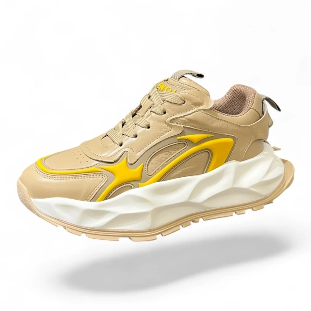FENDI wave pulse sneakers beige and yellow