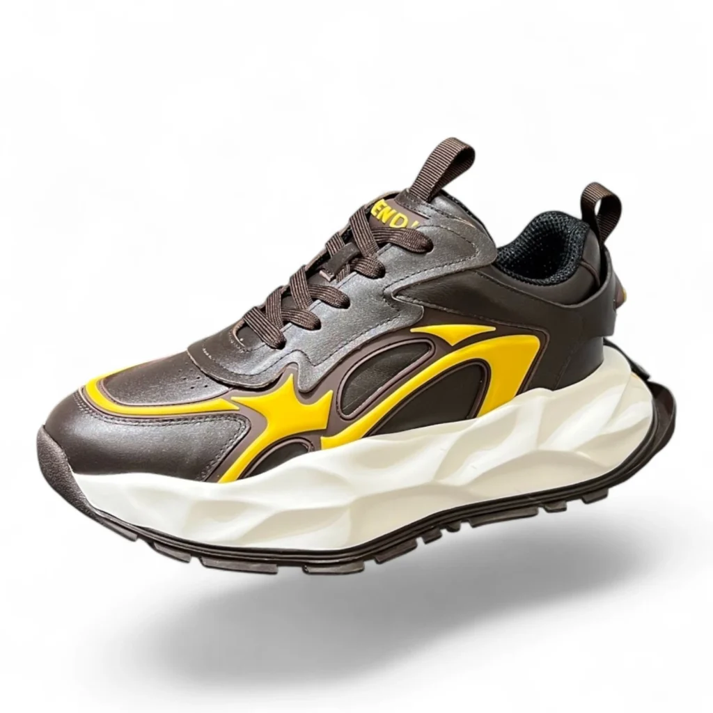FENDI wave pulse sneakers brown and yellow