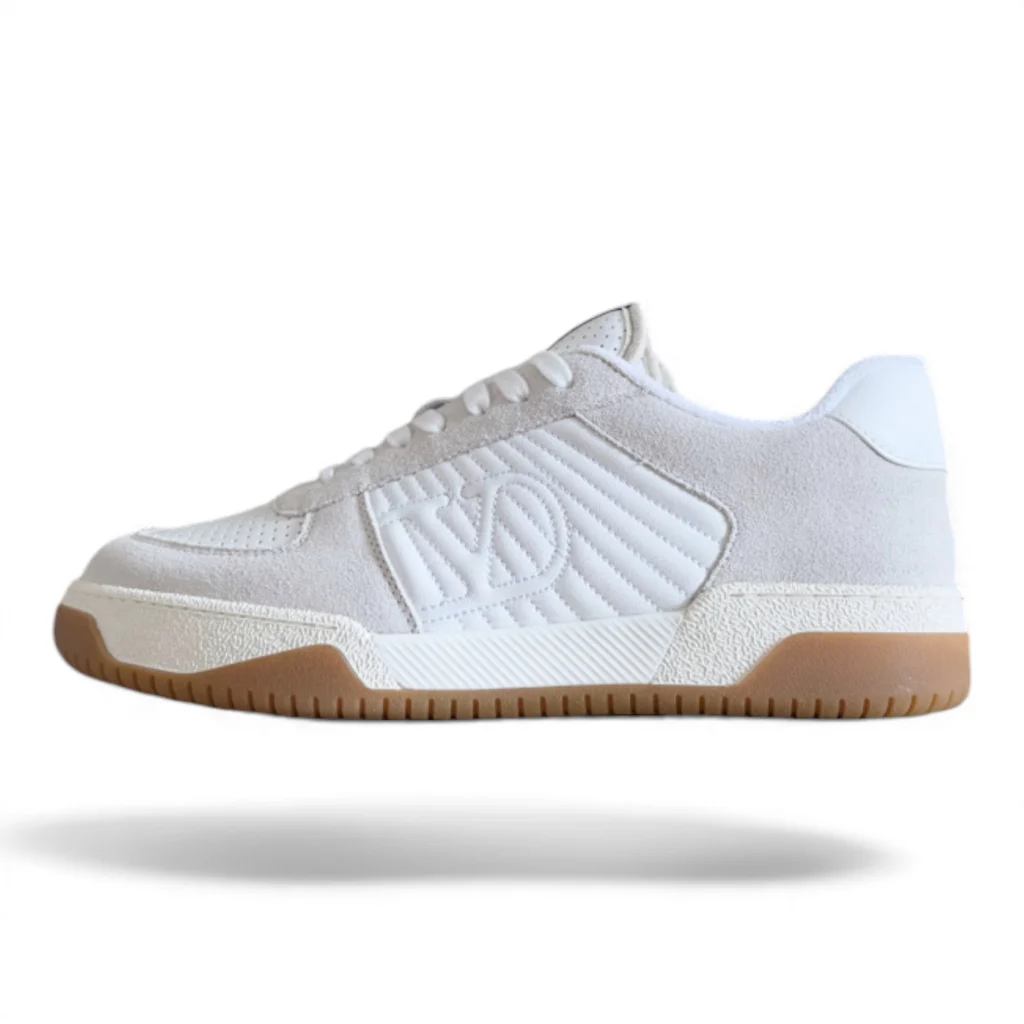 VALENTINO GARAVANI vlogo signature leather sneakers beige and white