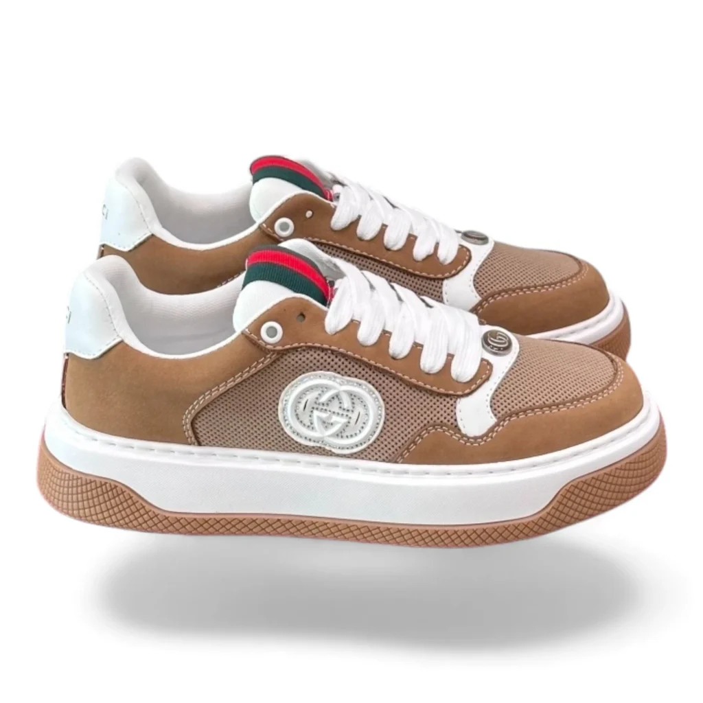 GUCCI calfskin sneakers beige