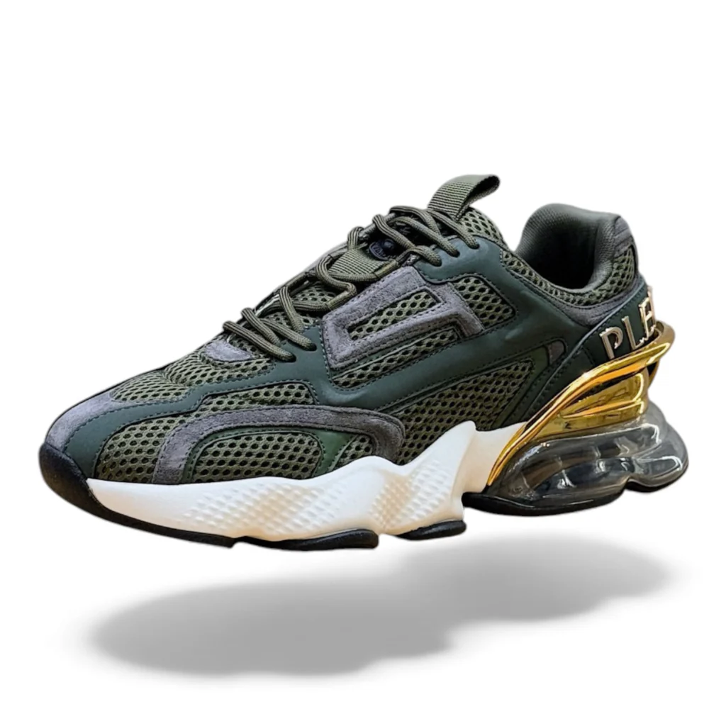 PHILIPP PLEIN tiger thunder mix runners military and light gold
