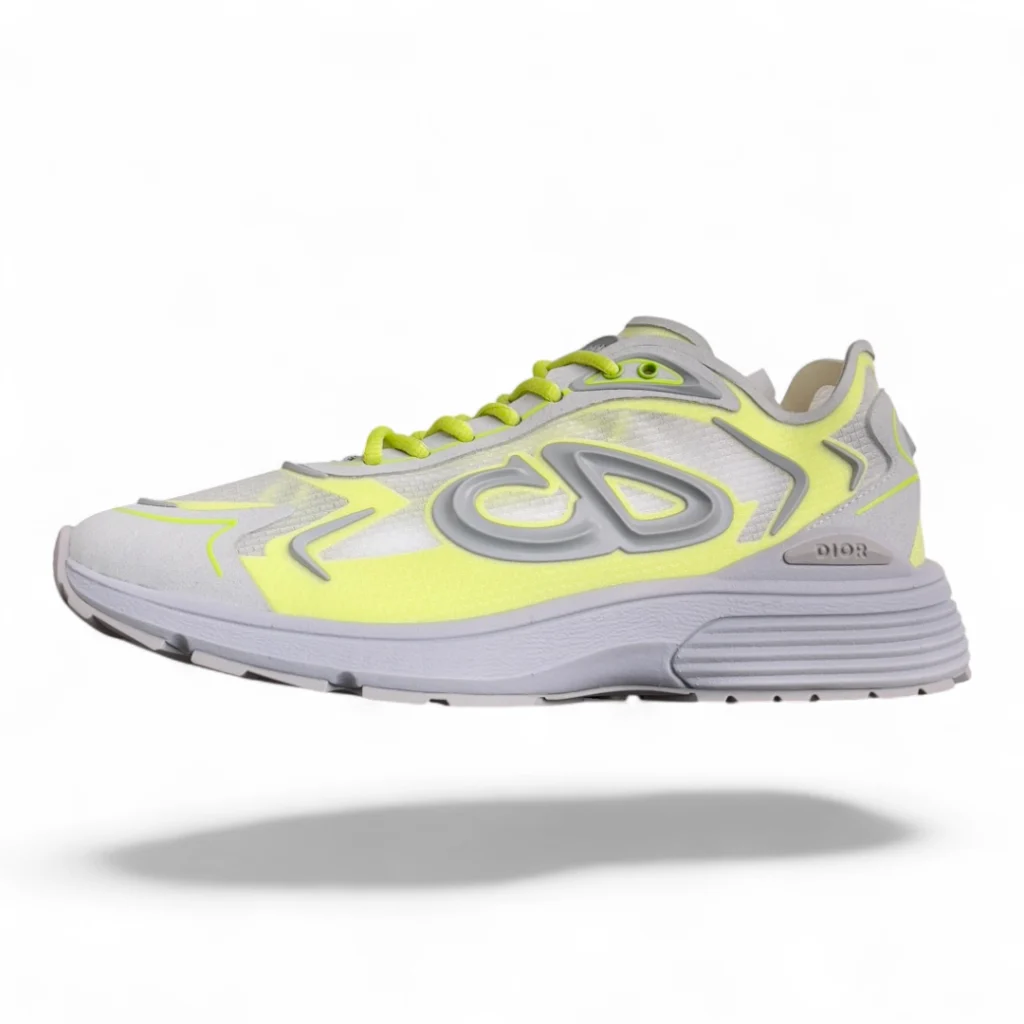 DIOR b44 runner white and neon yellow
