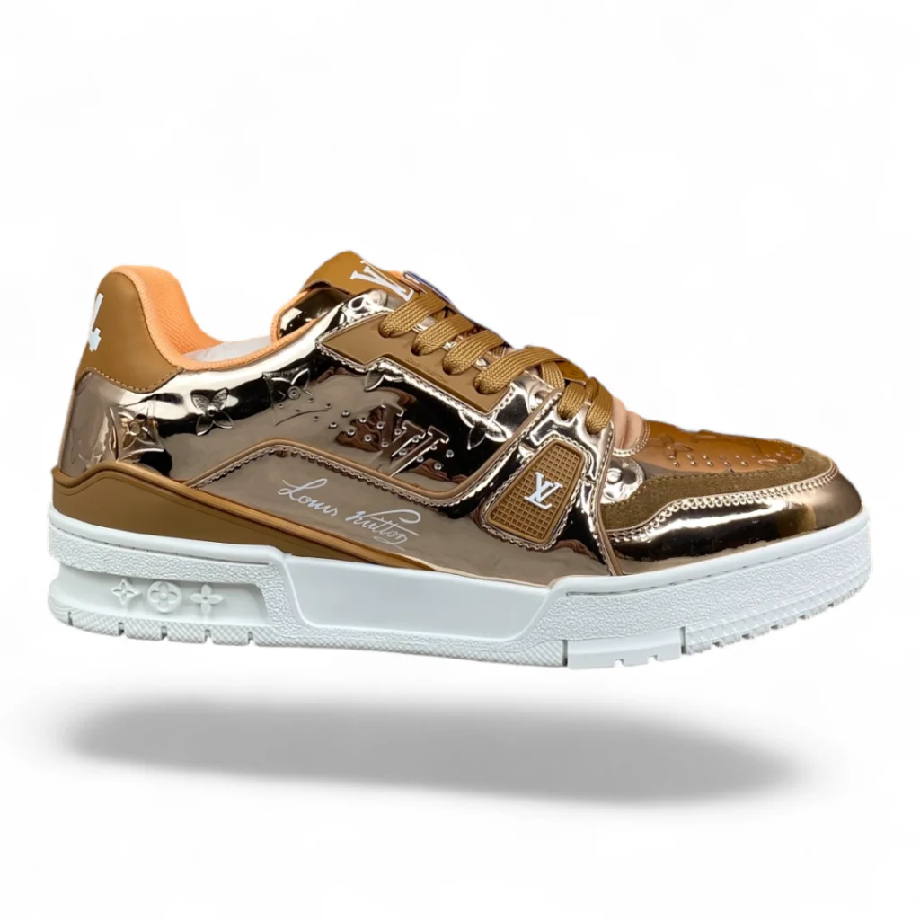 LOUIS VUITTON trainer metallic gold