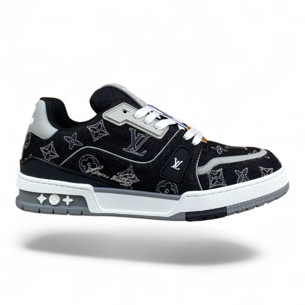LOUIS VUITTON trainer black denim monogram