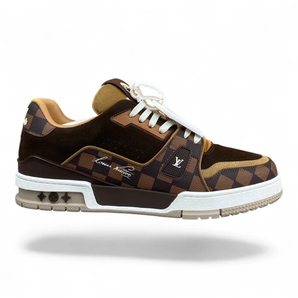 LOUIS VUITTON trainer brown damier and tan