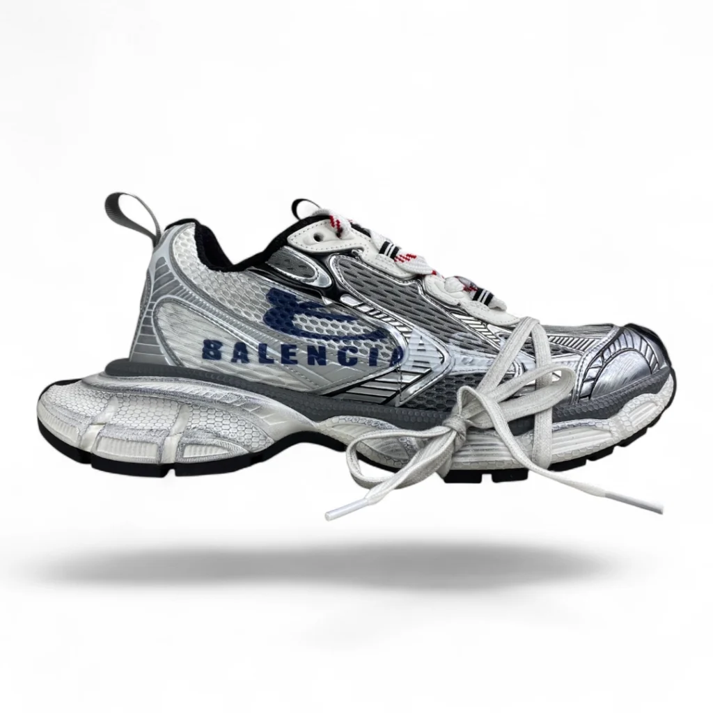 BALENCIAGA track trainer silver and white
