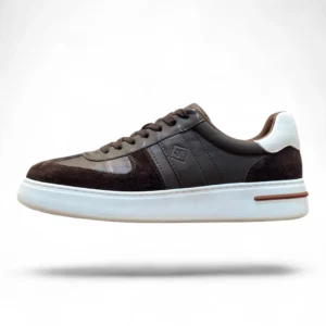 LORO PIANA newport walk sneaker brown and white