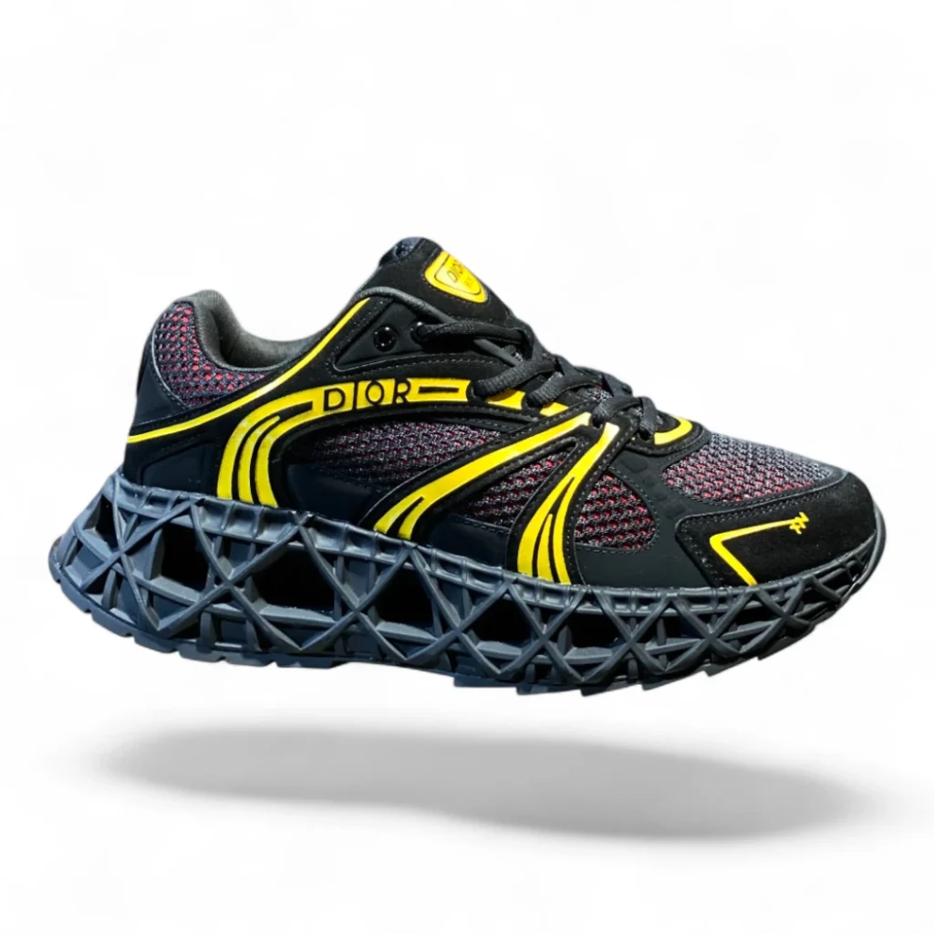 DIOR b30 sneaker black and yellow