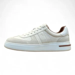 LORO PIANA newport walk sneaker beige and white