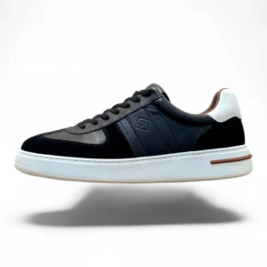 LORO PIANA newport walk sneaker black and white