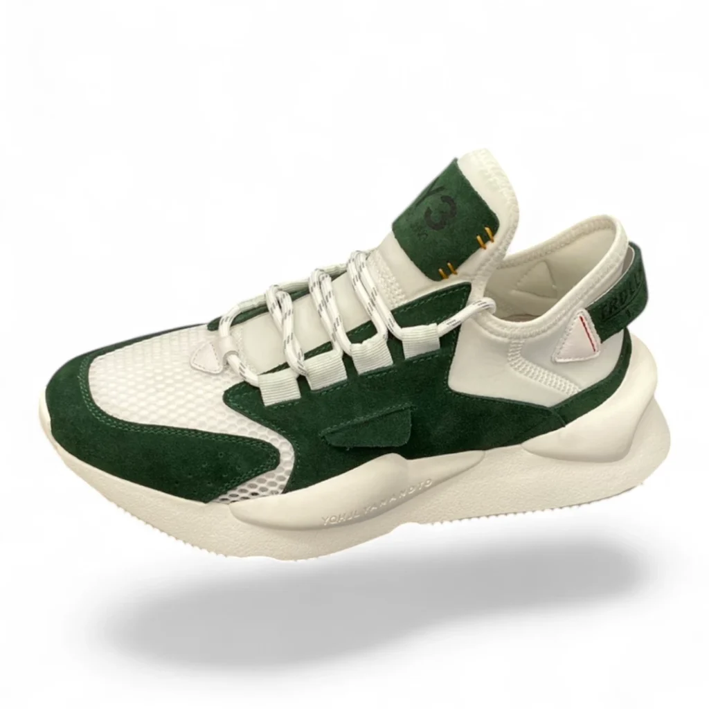 Y-3 kaiwa sneaker green and white